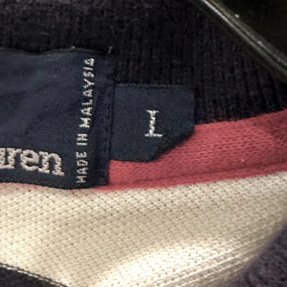 Men’s Ralph Lauren Polo Navy & White Striped Size Large - Picture 5 of 5